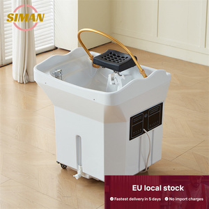 Station de lavage de cheveux commerciale Siman <span class=keywords><strong>sans</strong></span> raccordement au réseau, réservoir d'eaux usées 30L, chauffe-eau 220V, autoportante pour coiffeurs mobiles UE - Product Image 1