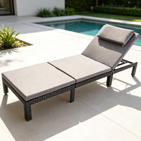 Chaise longue de jardin en rotin pour l'extérieur
