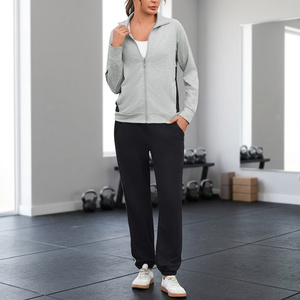 2022 New Plus Size Breathable Eco-Friendly <b>Lightweight</b> Spandex/Nylon Loose Fit Elastic Waist Two Piece Sets Custom Logo <b>Jogger</b> - Product Image 4