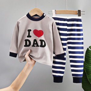 Herbst Kinder Langarm-Hosen-<span class=keywords><strong>Set</strong></span> Baumwoll-Unterwäsche <span class=keywords><strong>Baby</strong></span> Neue Pyjamas Schlafanzug Hausanzug - Product Image 6