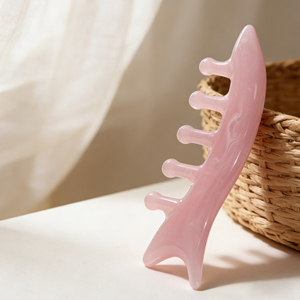 Peine de Masaje Meridian 2 en 1 Personalizado, Masajeador Facial y Nasal, Peine de Masaje Capilar Multifuncional de Resina - Product Image 4