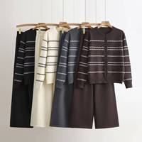 Ensemble deux pièces décontracté style coréen pour femme : Cardigan ample en maille et pantalon large confortable – Collection été 2026 transfrontalière