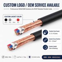 Kabel Kontrol Fleksibel OEM Manufacturer RVVP 300 500V Tahan Api Inti Tembaga Bebas Oksigen Berlapis Pelindung untuk Pembangkit Listrik