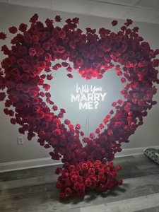 Màu đỏ trắng hình trái tim đề nghị trang trí hoa Set Backdrop & phần trang trí cho đề nghị trang trí nền - Product Image 4