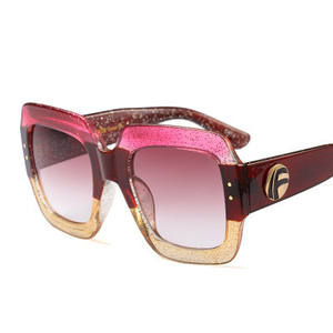 Gafas de Sol Cuadradas Extra Grandes Vintage 2019 para Mujer, Color Rojo y Verde - Product Image 5