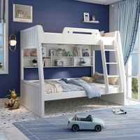Lit superposé pour enfants Mobilier de chambre à coucher en bois massif Lits superposés doubles avec escalier pour enfants