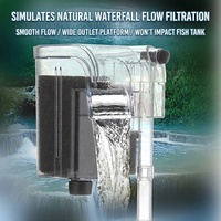 Filtre cascade JSD 3W pour aquarium, filtre pour petit aquarium avec débit réglable, écrémeur d'huile pour réservoirs de 15 à 30 cm