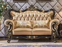 Canapé européen en cuir de luxe, Direct usine, meubles américains en bois massif, salon, canapé Antique 1 2 3 places