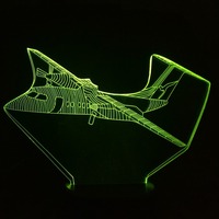 NOUVEAU Planeur Avion 3D Lampe LED 7 Changement de Couleur Interrupteur Tactile Veilleuse d'Avion Lampe d'Ambiance Lampe de Chambre à Coucher pour Garçon Cadeau de Vacances
