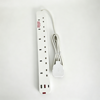 Stop Kontak Anjehold Grosir Pabrik UK Plug Safety Shutter 6 Outlet 2 USB 1 Type-C Soket Ekstensi Multi Plug untuk Kantor