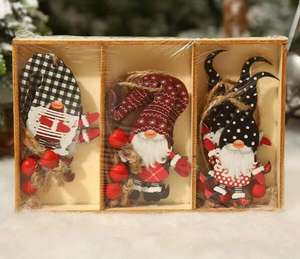 Décorations suspendues de Noël en bois mignon elfe nain elfe - Product Image 6