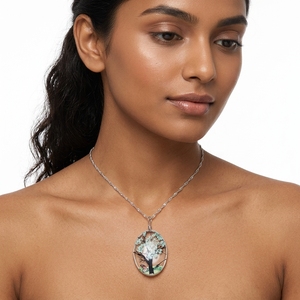Trendy Crystal Indian Women Charms Crafts Glass Plant Lucky Resin Fresh <strong>Tree</strong> Dried <strong>Tree</strong>/Flower Pendant <strong>Necklaces</strong> with Resin - Product Image 5