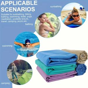 Serviette en microfibre double face à séchage rapide, sans sable, douce pour la peau, légère, idéale pour le fitness, le camping, la plage, les voyages, vente en gros - Product Image 2