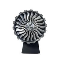 Modèle d'ornement de moteur d'avion turbofan imprimé en 3D pour bureau à domicile, design moderne unique pour la décoration de la maison et du bureau