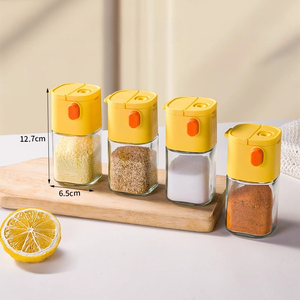 Contenitore Multifunzionale per Condimenti da 180ml, Bottiglia in Vetro con Dosatore a Pressione, Barattolo per Sale da Cucina, Spezie e Pepe - Product Image 5