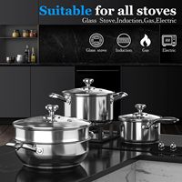 Direct usine, 7 pièces, casseroles modernes de haute qualité en acier inoxydable 304, revêtement antiadhésif, compatibles induction, usage domestique, cuisine