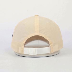 Comfortable New Design 6 Panel Unisex Adult Unstructured Beige Adjustable Polyester Quick Dry 3D Embroidery Baseball <b>Hat</b> - Product Image 4