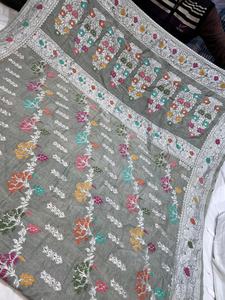 Sari Banarasi de Georgette Tassur Puro Semi con Exquisitos Detalles Tejidos a Mano de Tilfi Meena y Trabajo Multicolor Meenakari - Product Image 5