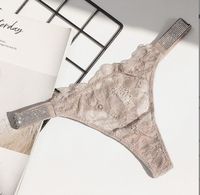 Factory Love Secret String transparent à strass pour femme, style bikini, avec dentelle fantaisie