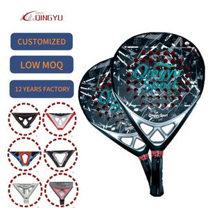 Raquette de paddle en fibre de carbone Qingyu Sport, design OEM personnalisé, nouveau produit avec votre propre logo, 355g, raquette de haute qualité - Product Image 1