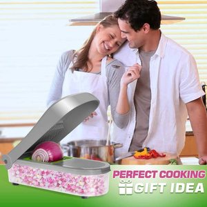 Picador de Verduras Ecológico de 5 Cuchillas con Recipiente, Libre de BPA, Cortador Manual Multifuncional para Preparación de Ensaladas - Product Image 2