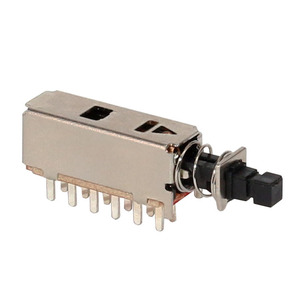 Ps62d02 4pdt đẩy nút chuyển đổi thông qua lỗ góc bên phải đôi-hàng thu nhỏ kim loại tự khóa chuyển đổi với xử lý IP67 mức độ - Product Image 4