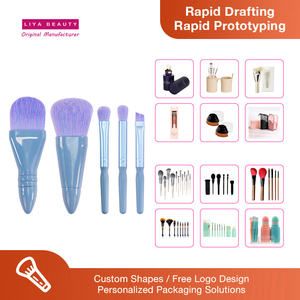 Juego de Brochas de Maquillaje de Pelo Sintético con Diseño Antideslizante Texturizado en Degradado Morado, Empaque Personalizado con Impresión de Logotipo para Regalos de Halloween - Product Image 2