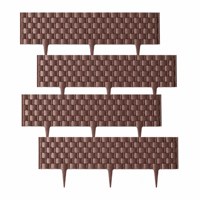 Bordure de Jardin Sans Terrassement, Flexible, Effet Rotin, 10 Pièces, Bordure de Pelouse en Plastique pour Parterres de Fleurs, Allées et Aménagements Paysagers