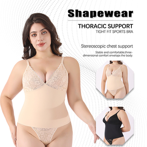 Corsé de talla grande Sexy con cuello en V Shapewear Lift Jumpsuit Summer Lace Waist Camisade Lencería para mujer - Product Image 1