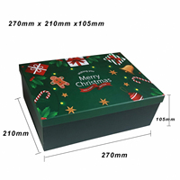 Boîtes cadeaux de Noël vertes avec couvercles, grandes boîtes cadeaux vides, coffret cadeau pliable de luxe en carton pour Noël