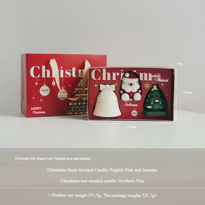 Christmas Scented <b>Candle</b> <b>Gift</b> <b>Set</b> - Handmade Festive <b>Candles</b> in Tree, Santa & Bell Shapes, Wholesale Holiday Decor - Product Image 6