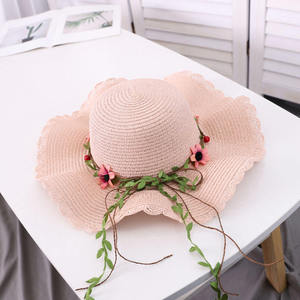 Sombrero de Paja con Logotipo Personalizado <span class=keywords><strong>para</strong></span> Niños, Sombrero de Paja con Diseño Floral, Sombrero de Pesca de Ala Ancha con Protección UV, Gorra <span class=keywords><strong>para</strong></span> Vacaciones en la Playa, Venta al por Mayor - Product Image 5
