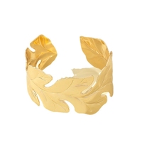 Bracelets tendance vintage en alliage doré à grandes feuilles exagérées Comiya 2026 pour femmes, bijoux de fête