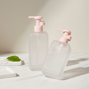 Flacon de <span class=keywords><strong>lotion</strong></span> carré givré personnalisé de 150 ml, emballage cosmétique, flacon pompe, distributeur de gel nettoyant pour le <span class=keywords><strong>visage</strong></span> en verre - Product Image 1
