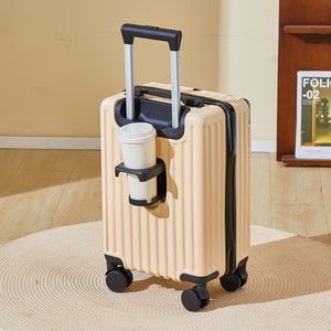 Tùy Chỉnh 18-inch mang theo hành lý Spinner Caster thời trang ABS Xe đẩy Vali phụ nữ hiện đại kim loại góc hạt kinh doanh cabin hành lý - Product Image 4