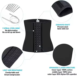 Faja Reductora Ajustable para Mujer, Corsé Moldeador de Cintura, Tallas Grandes, 100% Látex - Product Image 4