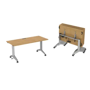 Hot Selling 72''~94'' x 24'' Flip Top Folding Modern Steel Modular Metal Training Desk Frame for Office Home School Hall Use