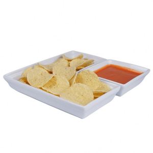 Fabricant d'assiettes, de croustilles et de snack plateau décoratif <span class=keywords><strong>carré</strong></span> <span class=keywords><strong>blanc</strong></span> de service - Product Image 2
