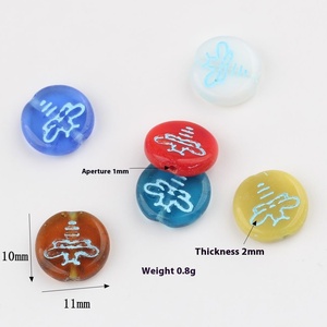 Crystal Czech Glass DIY <strong>Bracelet</strong> 10*<strong>11mm</strong> Blue Round Butterfly Loose Crystal <strong>Beads</strong> Imported Accessory - Product Image 3