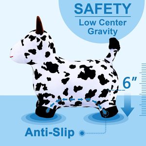 Plush Cow PVC Lightweight Foldable Bouncy <b>Hopper</b> Inflatable Ride-On <b>Toy</b> for Kids 40x28x49.5cm - Product Image 5