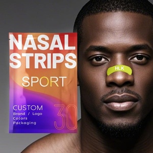 HLK Extra Strength Pain Free Removal Custom logo Athletic Breathing <b>Breath</b> Sports Nasal <b>Strips</b> Nose Tape for Breathing Snoring - Product Image 1
