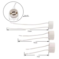 Vente directe d'usine, douille GU10 avec fil, connecteur en céramique pour ampoule LED, supports et bases de lampe, blanc, 250V