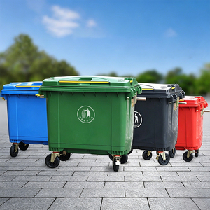Conteneur de recyclage de grande taille 660/1100L (175/290 gallons) avec quatre roues pour camion poubelle de voirie publique - Product Image 1
