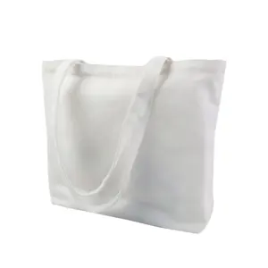 Sacola de compras em branco para sacola de compras 100% algodão com impressão de logotipo personalizado OEM/ODM em tela lisa natural orgânica ecológica