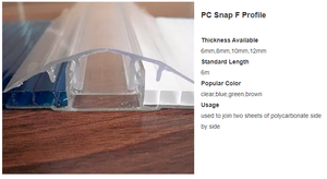 Conector de Placa de Policarbonato 4mm 6mm 8mm 10mm Perfis H e U Acessórios para Instalação de Estufas - Product Image 4