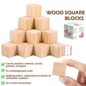 Vente en gros de cubes carrés en bois naturel non finis pour le bricolage et la fabrication de puzzles - Product Image 3