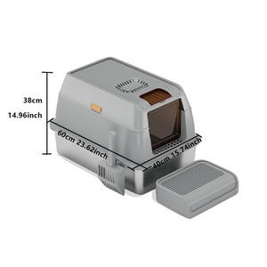 للبيع بالجملة مساحة داخلية مغلقة بالكامل من الفولاذ المقاوم للصدأ 20 مقاومة للرائحة مع صينية رملية مستلزمات الحيوانات الأليفة - Product Image 4