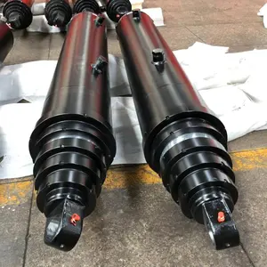 Silinder disesuaikan jack hidrolik coalmine 5 tahap silinder lengan teleskopik hidrolik untuk truk produsen truk tipper silinder hidrolik