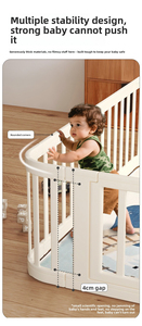 Grand parc de jeu pliable pour bébé avec barrière de sécurité et tapis de jeu, aire de jeux portable intérieure et extérieure pour tout-petits - Product Image 3