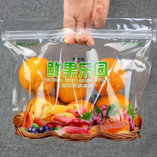 Resealable apple strawberry grape cherry tomatoes package vegetable fruit keep fresh plastic zip lock food packaging bag